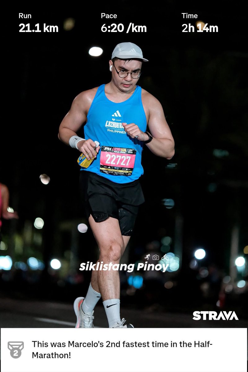 celonotdeadyet's tweet photo. Lazada Run 2025
Did not beat my PR for half marathon because of my bulking weight 🥲 https://t.co/1DRTMpxhIT