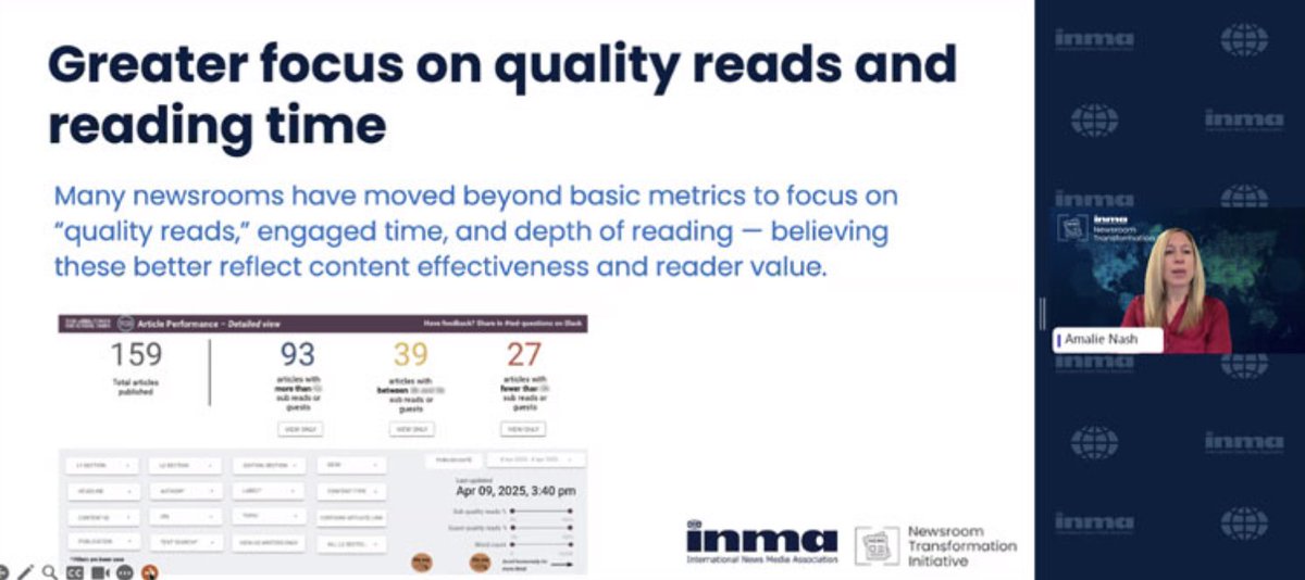 INMA (@inmaorg) on Twitter photo The most recent INMA report took a deep dive into how 14 newsrooms are evolving. Report author <a href="/AmalieNash/">Amalie Nash</a> shared some of the key findings from that report before introducing presentations from the two of the newsrooms involved in the report. ow.ly/rw5250W2jZJ The most recent INMA report took a deep dive into how 14 newsrooms are evolving. Report author <a href="/AmalieNash/">Amalie Nash</a> shared some of the key findings from that report before introducing presentations from the two of the newsrooms involved in the report. ow.ly/rw5250W2jZJ