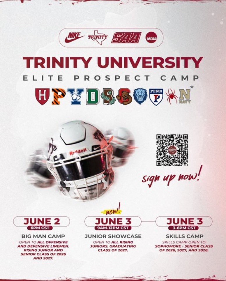 Cole Kennedy (@colekennedy94) on Twitter photo Excited to attend <a href="/TUFootballTX/">Trinity University Football</a> Big Man prospect camp later today! #Compete
<a href="/CoachLamAF/">Ken Lamendola</a> <a href="/MikeViti/">Mike Viti</a> <a href="/CoachLaurendine/">Tommy Laurendine</a> <a href="/CoachAlexMeans/">Alex Means</a> <a href="/CoachASmith_/">Allen Smith</a> <a href="/D_WallCoach/">Jerrick Hall</a> <a href="/CoachWyatt_/">Fred Wyatt</a> <a href="/coachvaa/">Vaβa Niumatalolo</a> Excited to attend <a href="/TUFootballTX/">Trinity University Football</a> Big Man prospect camp later today! #Compete
<a href="/CoachLamAF/">Ken Lamendola</a> <a href="/MikeViti/">Mike Viti</a> <a href="/CoachLaurendine/">Tommy Laurendine</a> <a href="/CoachAlexMeans/">Alex Means</a> <a href="/CoachASmith_/">Allen Smith</a> <a href="/D_WallCoach/">Jerrick Hall</a> <a href="/CoachWyatt_/">Fred Wyatt</a> <a href="/coachvaa/">Vaβa Niumatalolo</a>