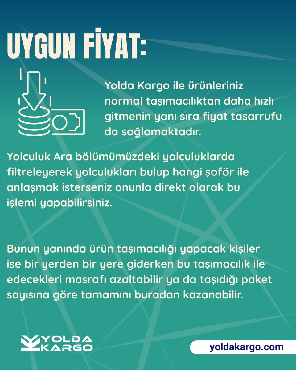 💸 Yolda Kargo ile Cebin Rahat, Kargon Yolda!
Artık yüksek kargo ücretlerine son!
Yolda Kargo ile gönderim yaparken, ortalama fiyatlardan %30-50 daha uygun ödersin.
Neden mi? Çünkü kargon şubelerle değil, seyahat edenlerle taşınır!

yoldakargo.com