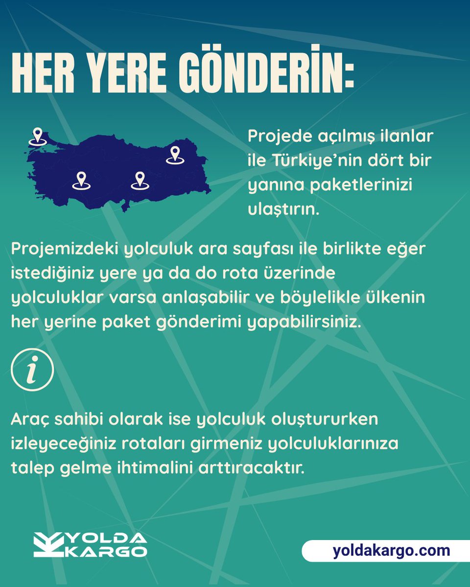 🗺️ Türkiye'nin Dört Bir Yanına Gönderim Artık Çok Kolay!
Yolda Kargo ile İstanbul’dan Diyarbakır’a, İzmir’den Trabzon’a… Nerede olursan ol, paketini güvenle ulaştırabilirsin!

yoldakargo.com