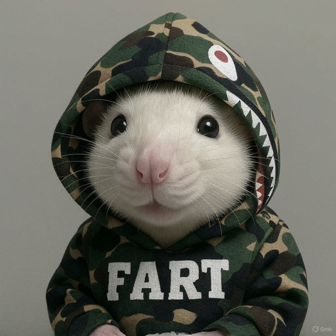 <a href="/TheDonOfApes/">Don</a> with all the cat deriv / larps - 

#hoodrat screams quality / uniqueness / individuality

the hood was on and pfps in place well before the trenches decided we needed another WIF meta.

Don 'The Hood Rat' Apes - has a nice ring to it.