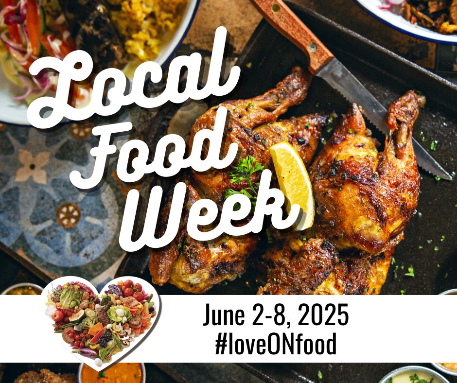 🐔 It’s #LocalFoodWeek! June 2–8 we celebrate Ontario’s fresh, local food—and the poultry farmers behind it. 

From eggs to chicken and turkey, our industry helps feed the province every day. 🍳🥚🍗 

#loveONfood #OntarioPoultry #CdnAg