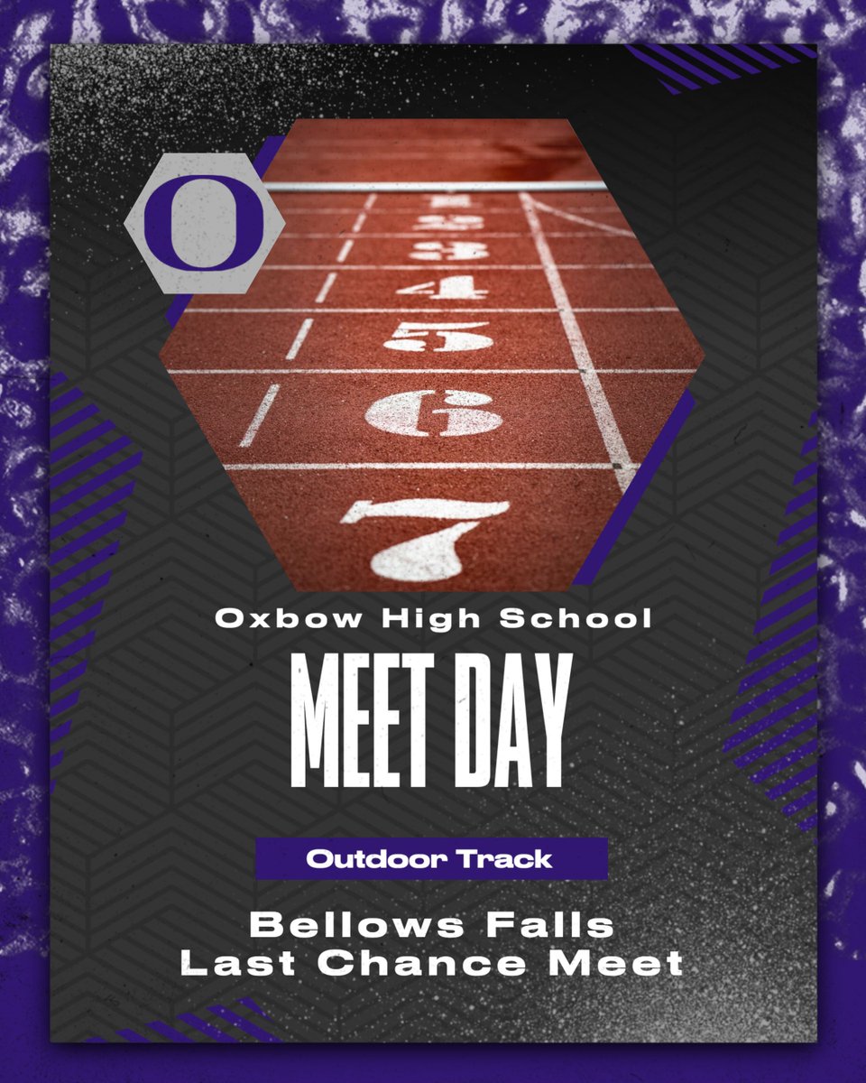 OxbowHS's tweet photo. 🏃‍♀️💨 Oxbow Outdoor Track – Last Chance Meet! 💨🏃‍♂️
Today, our Olympians head to Bellows Falls for the Last Chance Meet, giving it everything they’ve got to qualify for the D3 State Championship on Thursday, June 5th!
Let’s go, Oxbow! 💜💪 https://t.co/gwlDIWFqtU