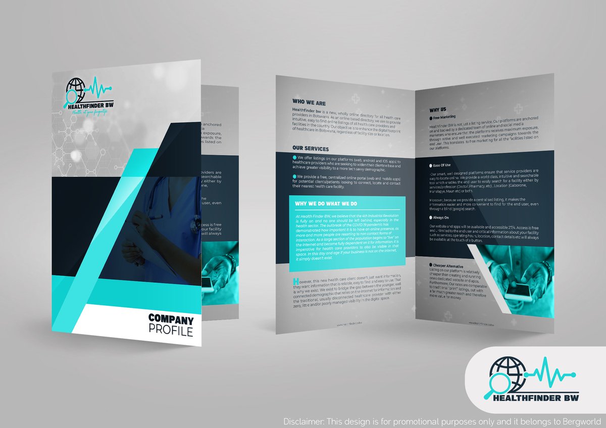 BergworldInc's tweet image. For those in need of taking their branding a step further or simply showcasing their work; talk to us for a company/business profile;

brgwrld.inc@gmail.com or bergworld.inc@gmail.com
(+267)76411848

#PushaBW
#SupportLocalBW
#CompanyProfileDesign