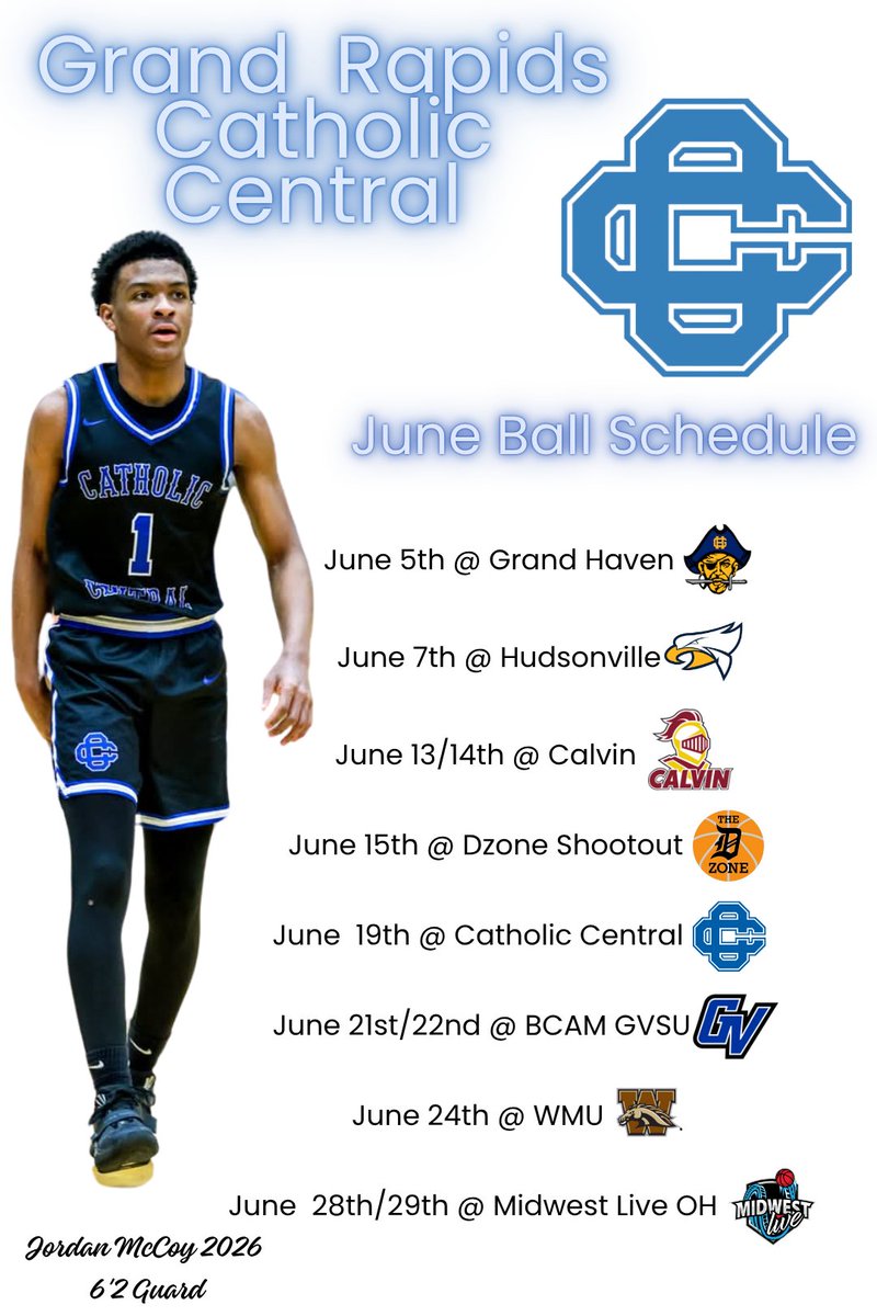 Jordan McCoy (@jordanmccoy2026) on Twitter photo June ball is here !! Here's my schedule for the month of June. Excited to get back in the gym with my school.
<a href="/HankampScott/">Scott Hankamp</a> <a href="/jgilbertsport/">Jonathon Gilbert</a> <a href="/lenny_padilla/">Lenny Padilla</a> <a href="/goCCcougars/">Grand Rapids Catholic Central Basketball</a> <a href="/BrzezinskiAlec/">Alec Brzezinski</a> <a href="/KevinMoses38/">Kevin Moses LLC</a> June ball is here !! Here's my schedule for the month of June. Excited to get back in the gym with my school.
<a href="/HankampScott/">Scott Hankamp</a> <a href="/jgilbertsport/">Jonathon Gilbert</a> <a href="/lenny_padilla/">Lenny Padilla</a> <a href="/goCCcougars/">Grand Rapids Catholic Central Basketball</a> <a href="/BrzezinskiAlec/">Alec Brzezinski</a> <a href="/KevinMoses38/">Kevin Moses LLC</a>
