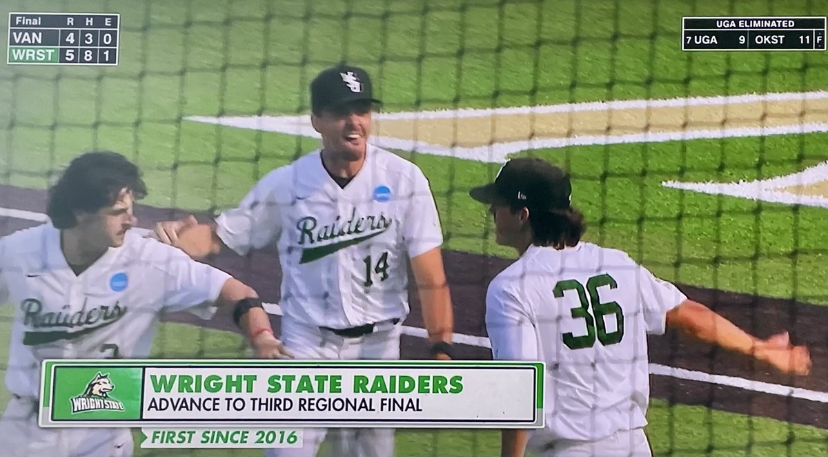 MarkMummey's tweet photo. A shout out to Mrs. Mummey’s Wright State Raiders knocking the nation’s #1 team (Vanderbilt) out of the College World Series yesterday! #wrightstatebaseball https://t.co/LscFb9iELt