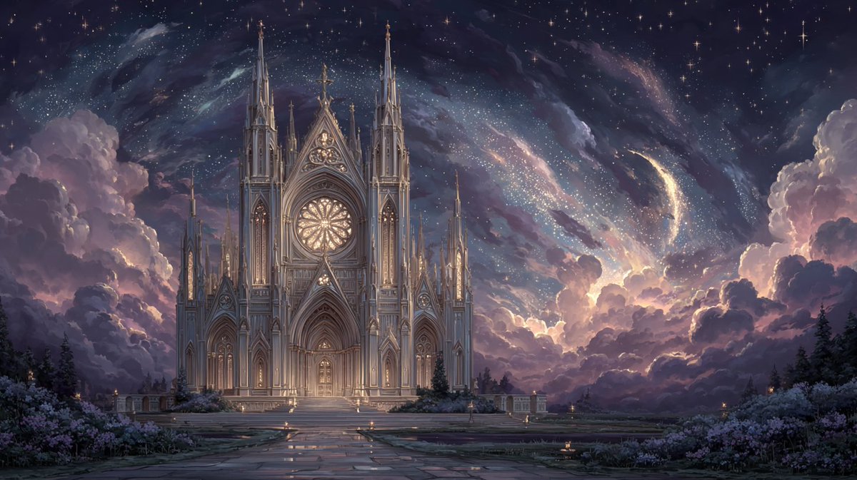 A cathedral built not for gods—but for the stars who remember them.

#CelestialSanctuary #GothicDreams #StarlitShrine #SpaceArt