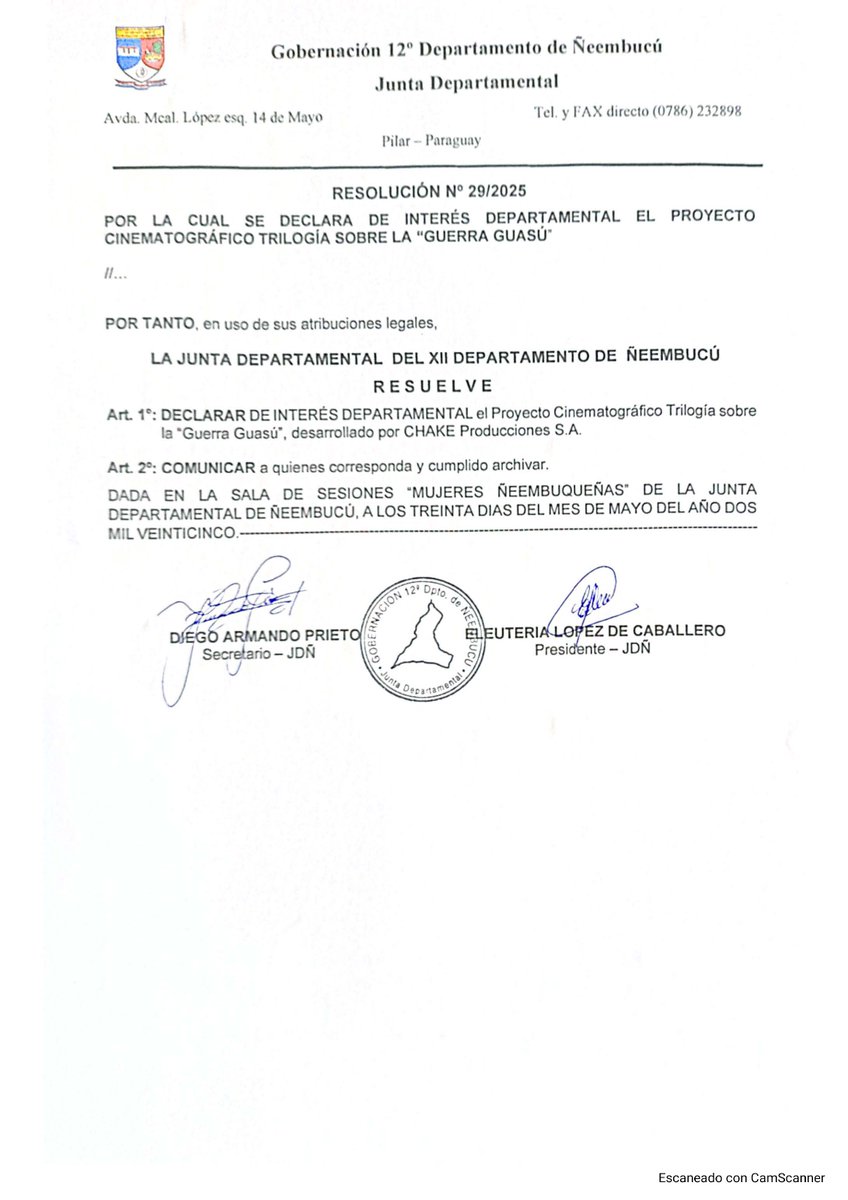 Declaración de Interés Ñeembucú #chakeproduccionespy #paraguay #chake #guerraguasu #triplealianza #triplealianzapy #neembucu