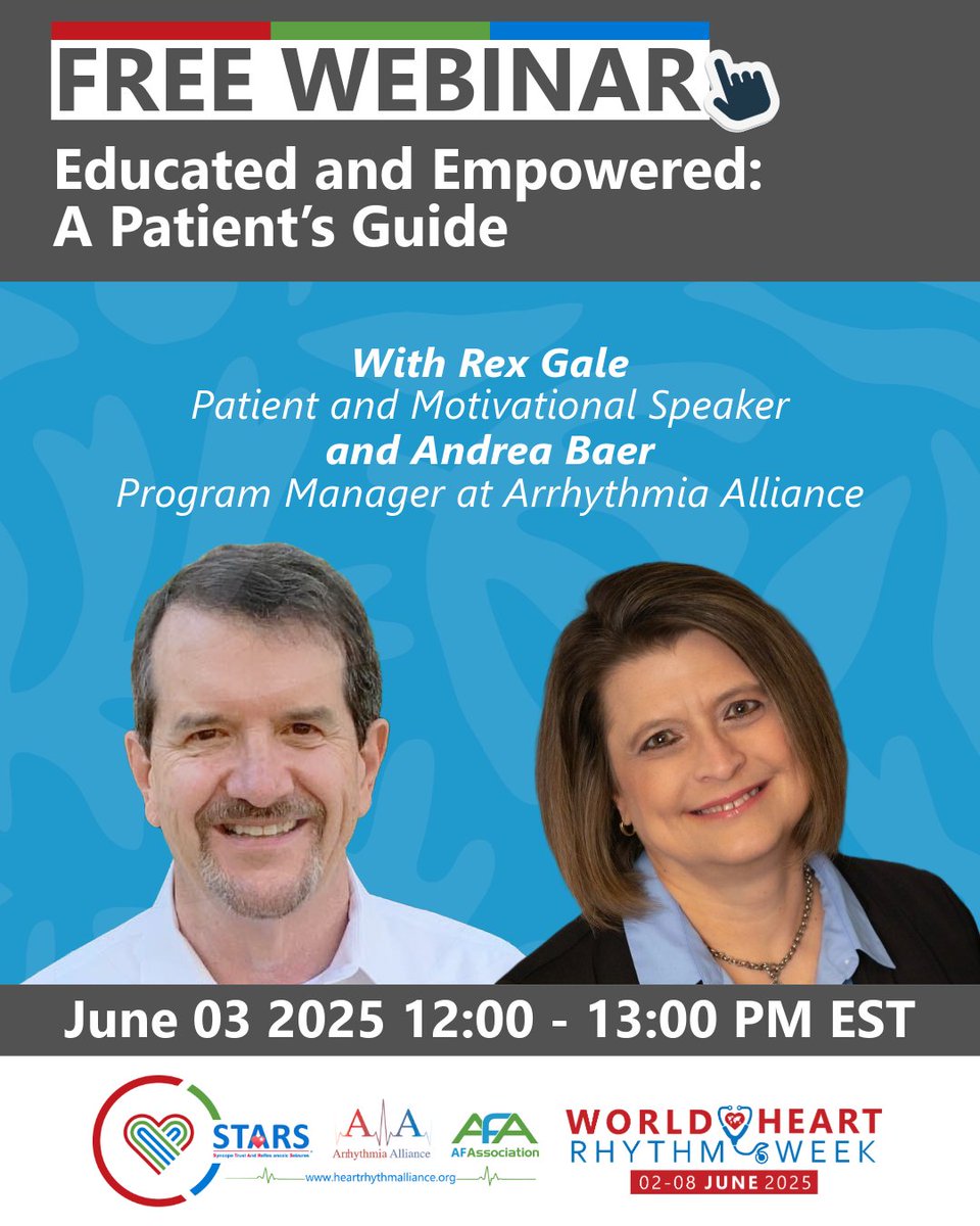 Just one day to go! 🕛 There is still time to remind your patients and their caregivers to join “Educated and Empowered: A Patient’s Guide”. 

📅 June 03 | 🕛 12 PM EST | Zoom 
🔗 loom.ly/pOlGLQw 

#WHRW2025 #Cardiology