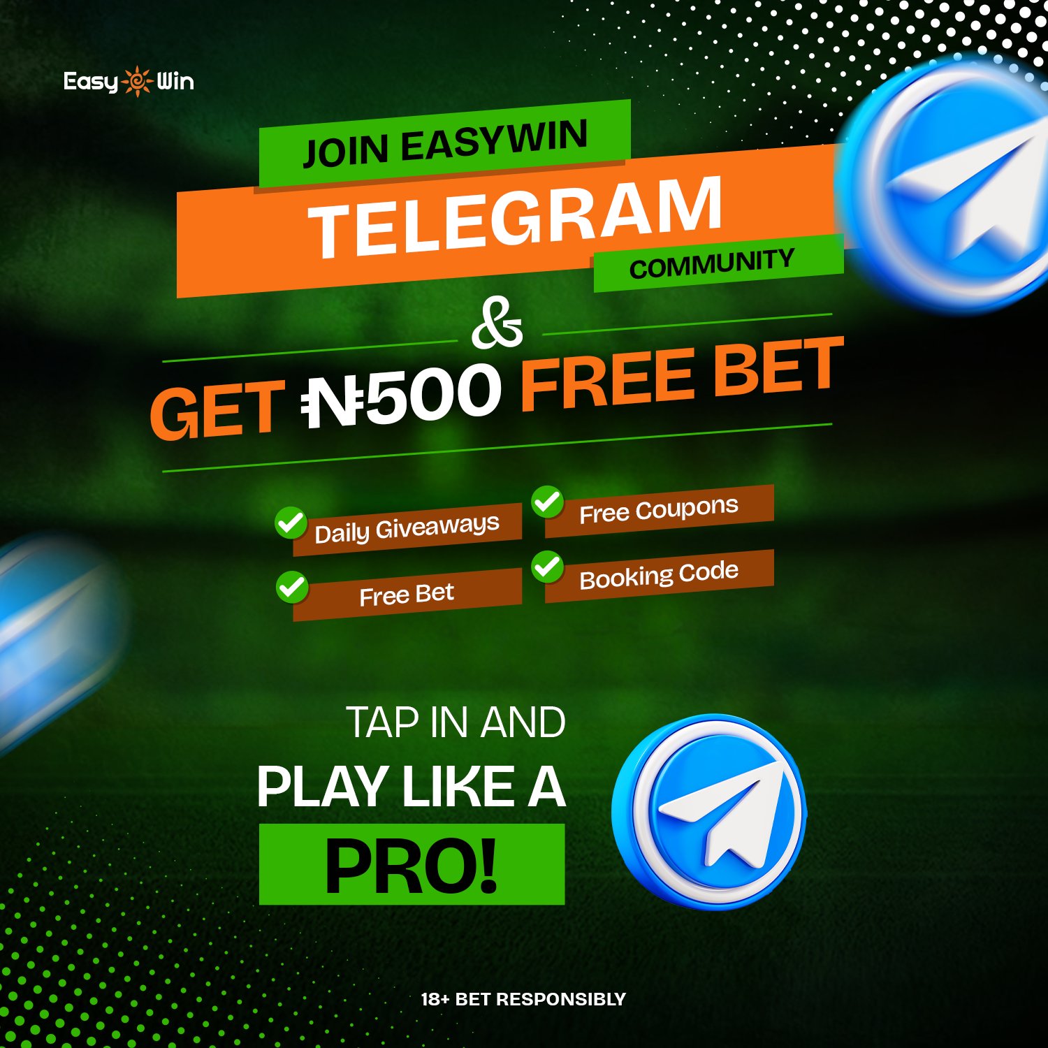 Join the easywin telegram group and get free 500 naira - Telegram betting tips groups