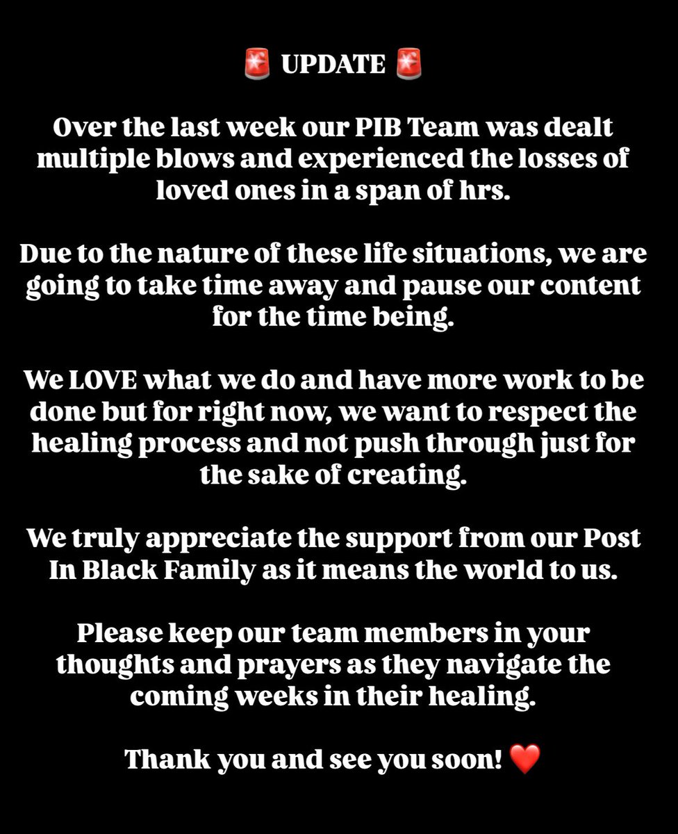 Taking a moment of pause to surround our team through loss and healing.

We will be quiet on here for a little bit but we thank you for your kindness and support. 

Thank you for being with us.