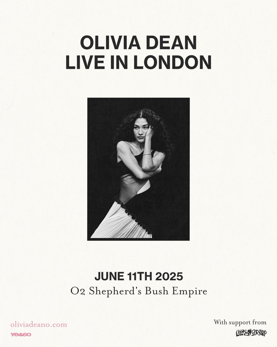 Communion ONE (@communionone) on Twitter photo YES! #OliviaDean has just announced a special intimate show at <a href="/O2SBE/">O2 Shepherd's Bush Empire</a> next Wednesday 11th June, to celebrate the announcement of her upcoming 2nd album ‘The Art of Loving’ out this September ✨
Tickets on sale Monday 9th June at 10am. YES! #OliviaDean has just announced a special intimate show at <a href="/O2SBE/">O2 Shepherd's Bush Empire</a> next Wednesday 11th June, to celebrate the announcement of her upcoming 2nd album ‘The Art of Loving’ out this September ✨
Tickets on sale Monday 9th June at 10am.