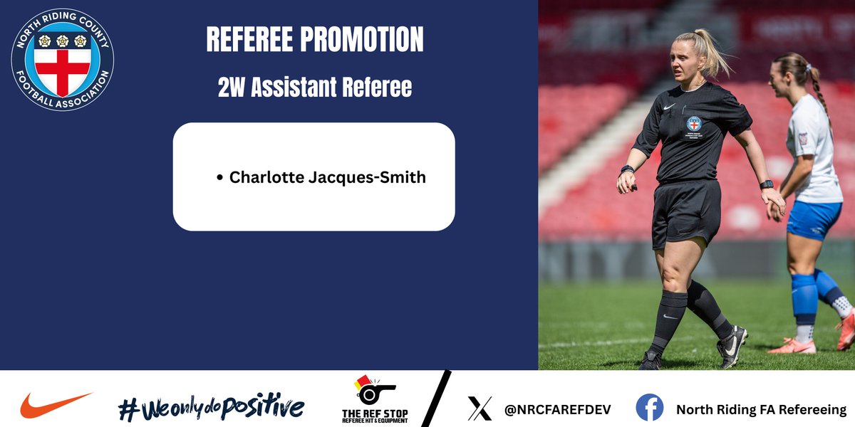 PROMOTIONS | It gives us great pleasure to announce that The FA have released their end of season referee promotions which has seen numerous <a href="/NorthRidingFA/">North Riding FA</a> referees promoted! Well done to those who have achieved Level 4, Level 3 &amp; Level 2W AR🙌