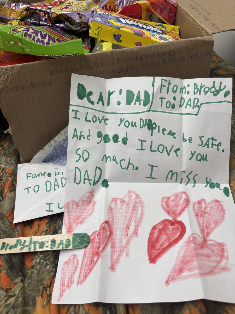 Thank you Brody. Thank you from the bottom of my heart. Been on numerous deployments and I ain’t never got one of these. I love you too buddy.