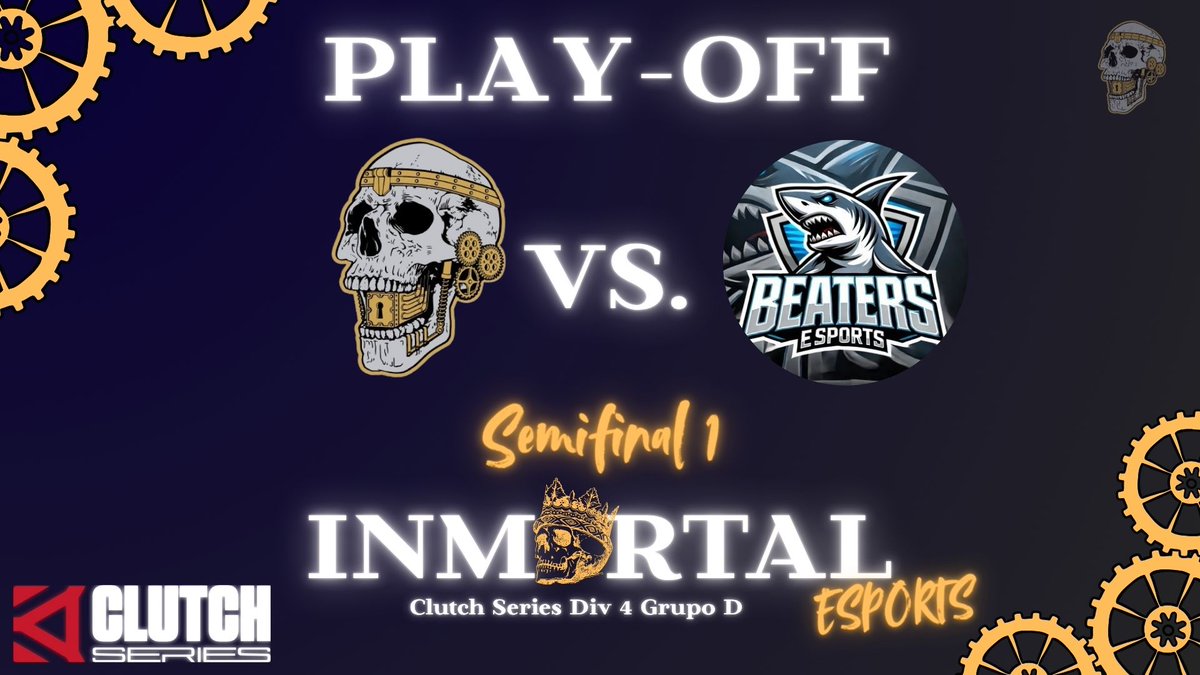 Inmortal eSports (@esport_inmortal) on Twitter photo 💀Ya tenemos rival para el play-off de clutch series💀
Semifinal 1:
Inmortal eSports 🆚<a href="/BeatersEsports/">Beaters club</a>
Semifinal 2:
<a href="/krownclub/">Krown Esports</a> 🆚<a href="/ventucorp/">VentuCorp eSports</a>
#UnInmortalNuncaMuere 💀Ya tenemos rival para el play-off de clutch series💀
Semifinal 1:
Inmortal eSports 🆚<a href="/BeatersEsports/">Beaters club</a>
Semifinal 2:
<a href="/krownclub/">Krown Esports</a> 🆚<a href="/ventucorp/">VentuCorp eSports</a>
#UnInmortalNuncaMuere