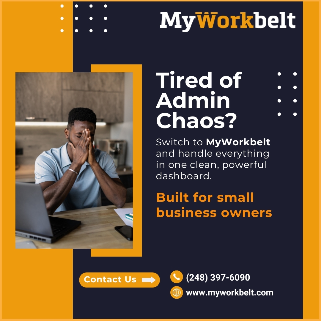 myworkbelt's tweet image. Say goodbye to spreadsheets and scattered tools.
MyWorkbelt is built for small business owners who want clarity &amp;amp; control.

📞 (248) 397-6090
🌐 myworkbelt.com

#AdminRelief #MyWorkbelt #BusinessDashboard #AllInOneTool #DigitalOrganizer #SimplifyWork #BusinessEfficiency