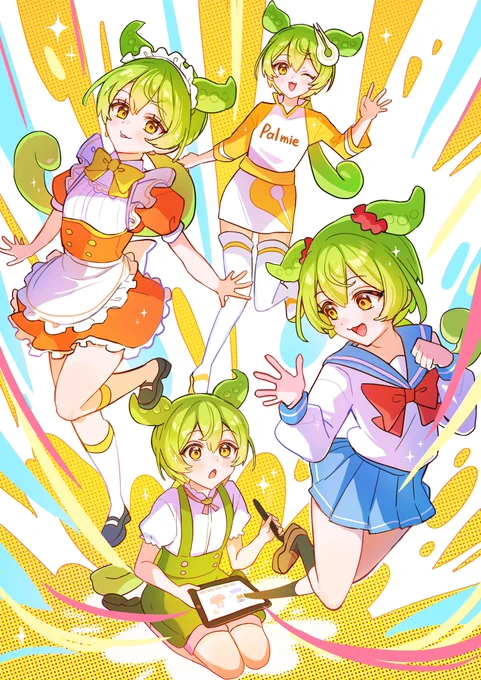 ずんだもんのイラコンに応募しました! いろんな衣装のずんだもんです #パルミーのずんだもんイラコン