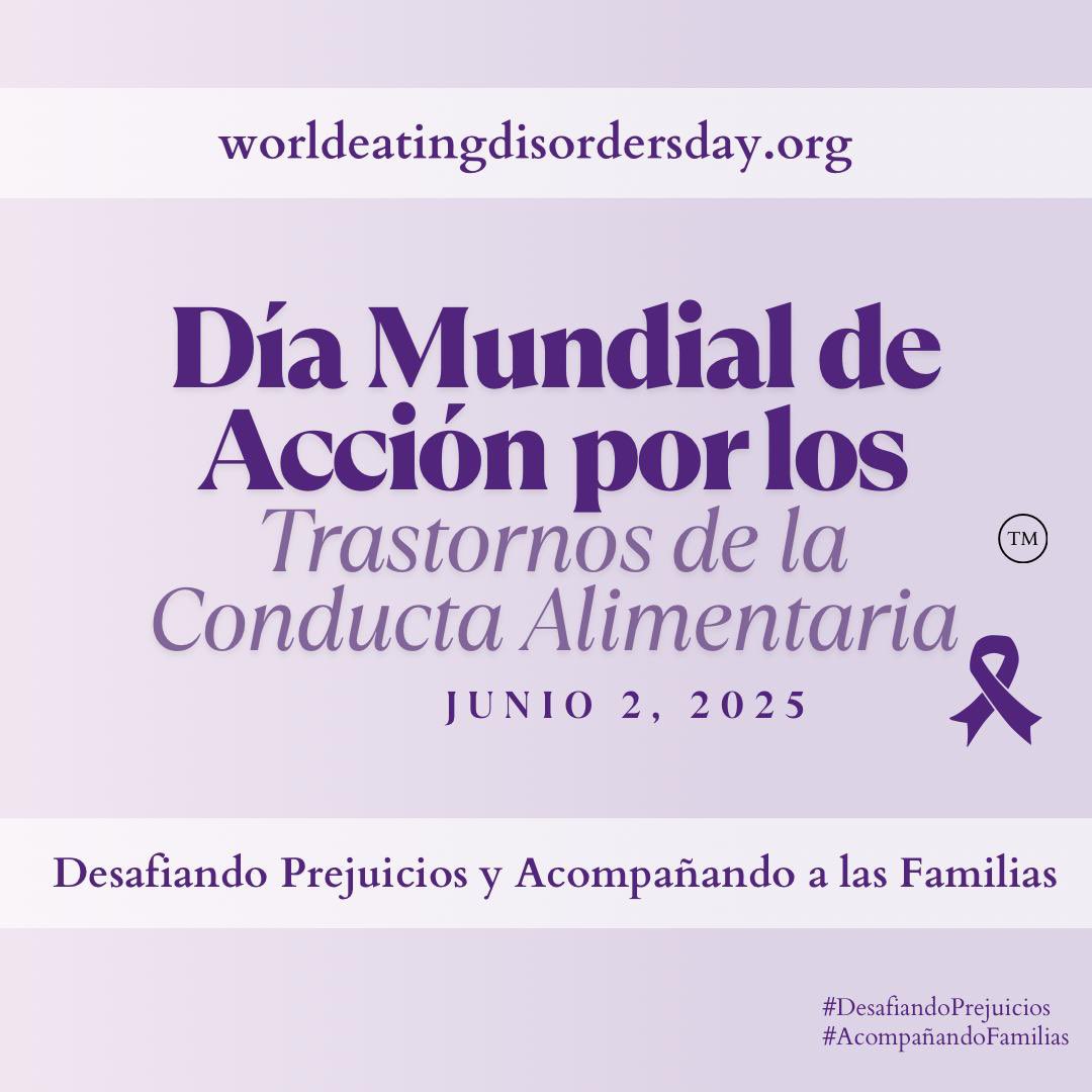 💜 Día Mundial de Acción contra los TCA
🌍 Hoy nos unimos al movimiento global para visibilizar, educar y romper mitos en torno a los Trastornos de la Conducta Alimentaria.

🟣 Rompiendo prejuicios. Apoyando familias. Salvando vidas.

#WorldEatingDisordersDay