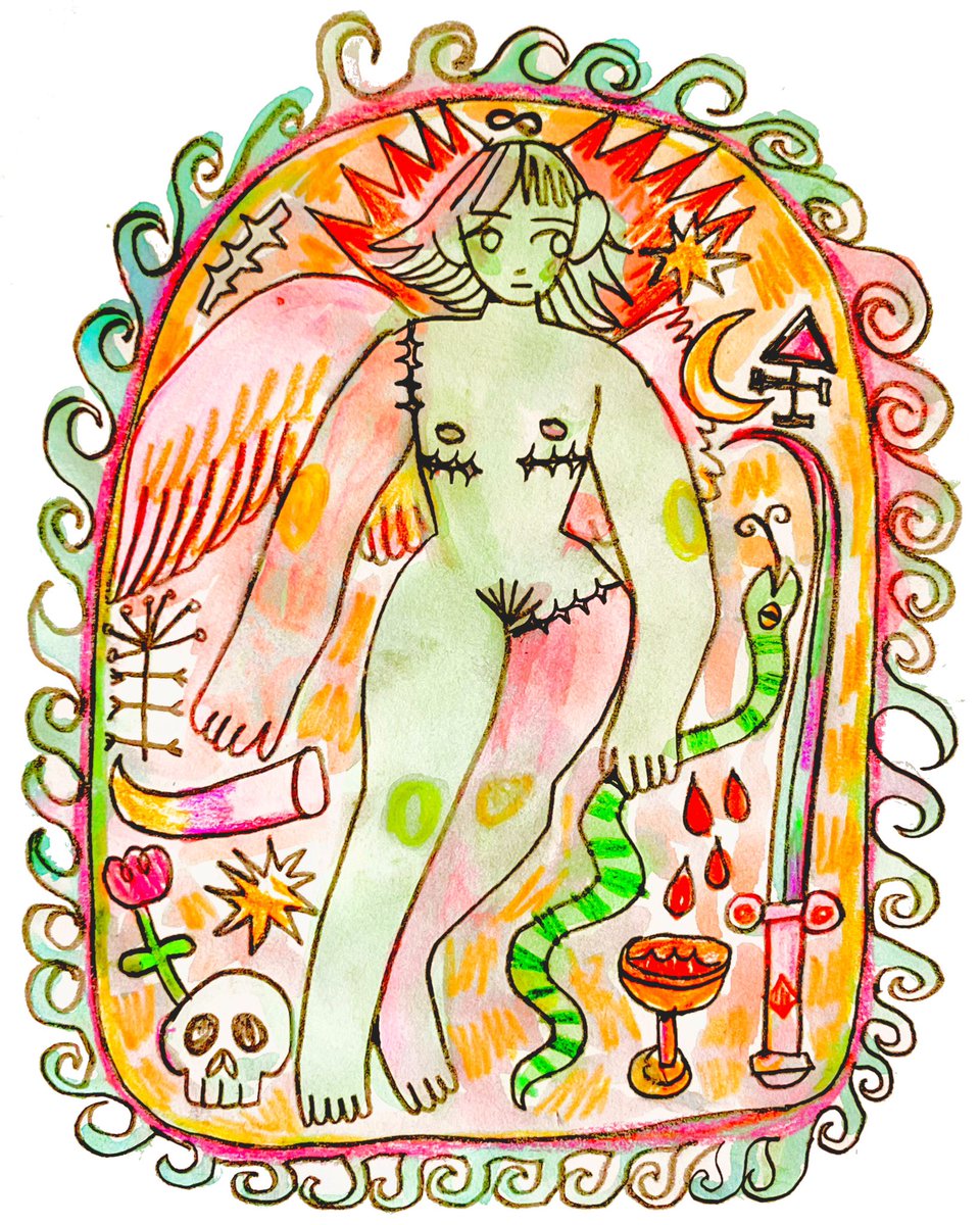 “Bearing the Body”
Watercolor, ink, &amp; mixed media on paper. 2025