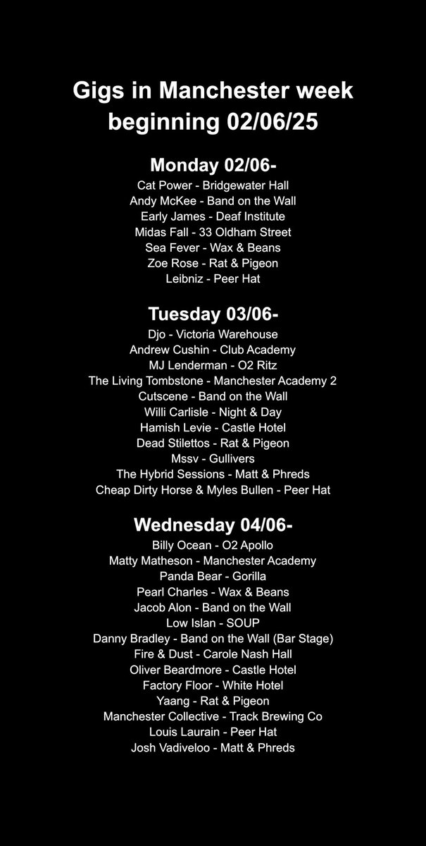 Manchester Gigs tweet media