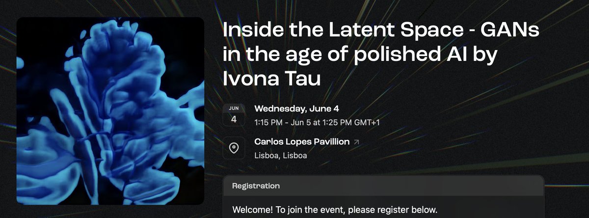 Ivona Tau (@ivonatau) on Twitter photo For those in Lisbon, drop by my immersive, slightly educational and fully generative show at <a href="/NFCsummit/">NFC SUMMIT - LISBON - JUNE 4-6 2025</a>
📆Register and set your reminder here: lu.ma/urotcwxw For those in Lisbon, drop by my immersive, slightly educational and fully generative show at <a href="/NFCsummit/">NFC SUMMIT - LISBON - JUNE 4-6 2025</a>
📆Register and set your reminder here: lu.ma/urotcwxw