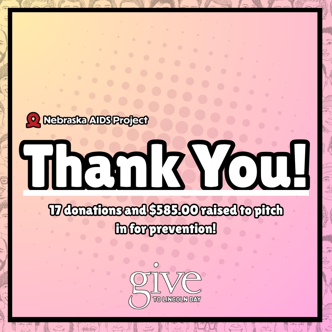 📷 Woo wee! Thanks for all the love during this year's Give to Lincoln Day! We couldn't do this work without you and the support of our community!
Thanks for pitching in for prevention!
#GiveToLincolnDay #GiveToLincolnDay2025 #Nebraska #NebraskaAIDSProject #ThankYOU