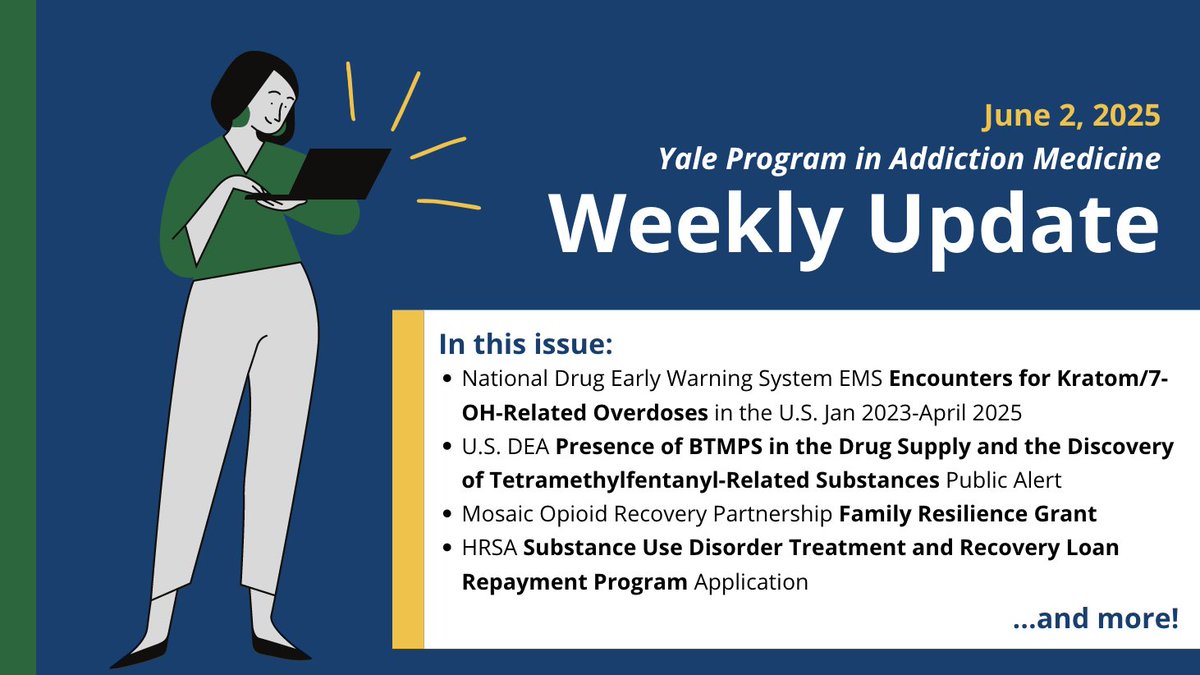 Yale Program in Addiction Medicine (@yaleadm) on Twitter photo <a href="/YaleADM/">Yale Program in Addiction Medicine</a> Weekly Update | Week of June 2nd
🔗 view.message.yale.edu/?qs=f2cda3a442… <a href="/YaleADM/">Yale Program in Addiction Medicine</a> Weekly Update | Week of June 2nd
🔗 view.message.yale.edu/?qs=f2cda3a442…