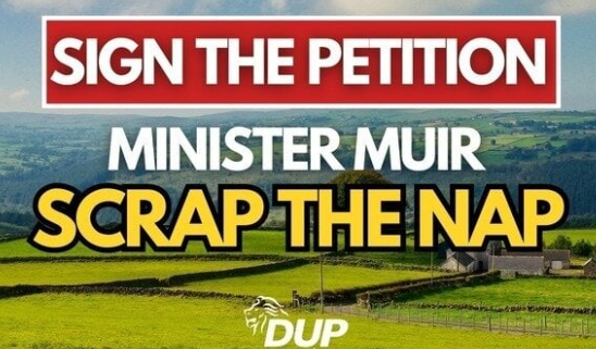 The DUP has launched a petition calling on Agri &amp; Environment Minister Andrew Muir to withdraw plans to curb farm pollution and improve water quality. If you sign it, you're signing Lough Neagh's death warrrant