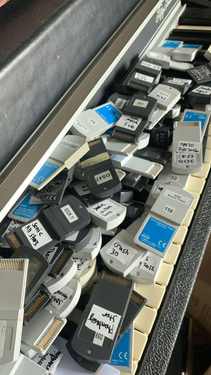Update time, the seller has labeled.. 241 carts so far and there is around 60 left to go. 

There is 11 confirmed carts of Rythem Thief, but not sure if the cancelled DS port or a mix of both DS/3DS. 

The picture below is just a handful they have labeled so far. 

More info is