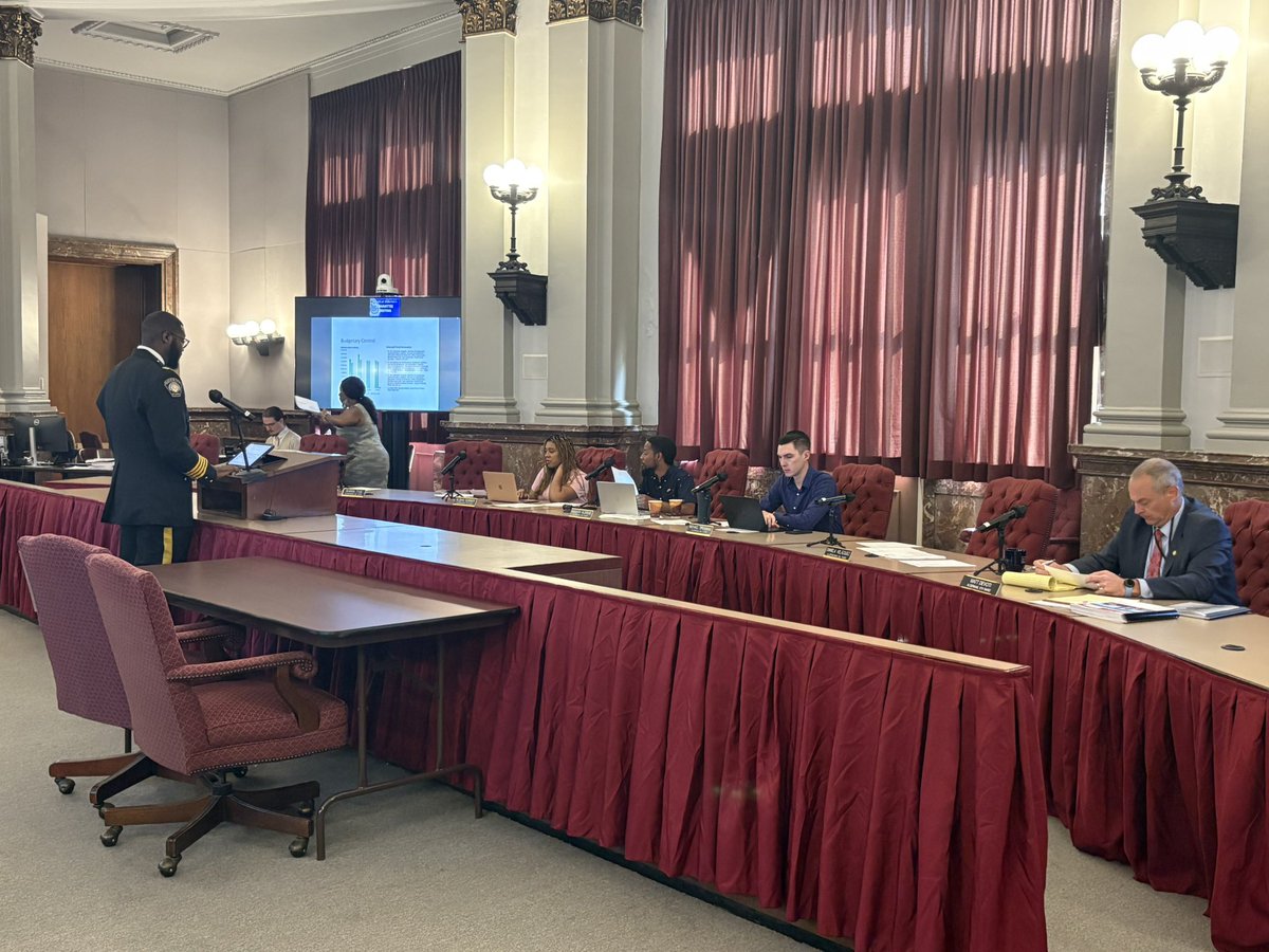 We are underway at City Hall. Sheriff Montgomery takes the podium. Alderman Aldridge says this is to review the department’s budget again as well as address his letter last week saying his department plans to ditch hospital detail next week. <a href="/KMOV/">KMOV</a>