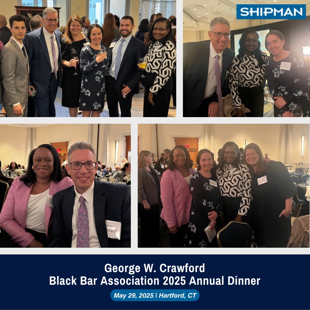 Last week, #Shipman had the pleasure of attending the George W. Crawford Black Bar Association 2025 Annual Dinner alongside our valued clients and friends. The Annual Dinner is always a source of inspiration, and this year was no exception!