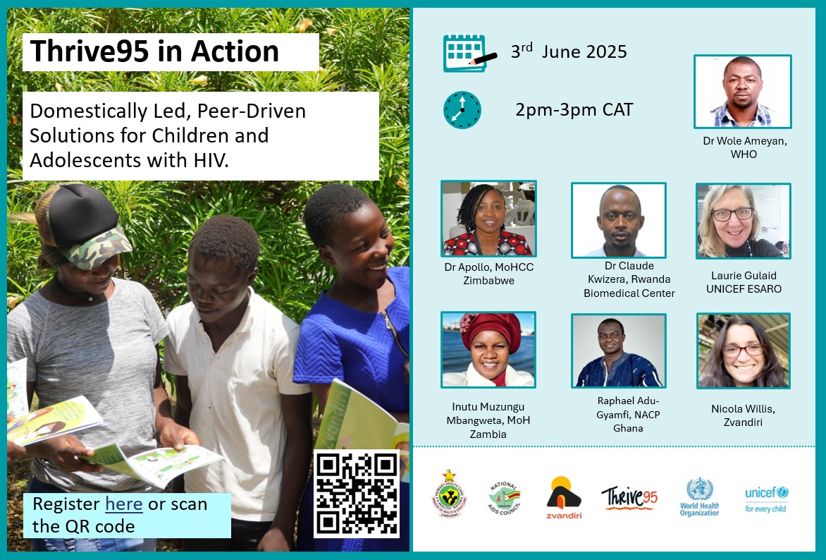 Zvandiri (@zvandiri) on Twitter photo As global HIV funding landscapes evolve, Governments are continuing to prioritise & investing in peer-led services that are vital to ending AIDS in children & adolescents by 2030
Join us on
๐๏ธ ๐ฏ ๐๐๐ป๐ฒ ๐ฎ๐ฌ๐ฎ๐ฑ
๐ ๐ญ๐ฑ:๐ฌ๐ฌ ๐๐๐ง
๐ฅ๐ฒ๐ด๐ถ๐๐๐ฒ๐ฟ: tinyurl.com/7m842wcf As global HIV funding landscapes evolve, Governments are continuing to prioritise & investing in peer-led services that are vital to ending AIDS in children & adolescents by 2030
Join us on
๐๏ธ ๐ฏ ๐๐๐ป๐ฒ ๐ฎ๐ฌ๐ฎ๐ฑ
๐ ๐ญ๐ฑ:๐ฌ๐ฌ ๐๐๐ง
๐ฅ๐ฒ๐ด๐ถ๐๐๐ฒ๐ฟ: tinyurl.com/7m842wcf