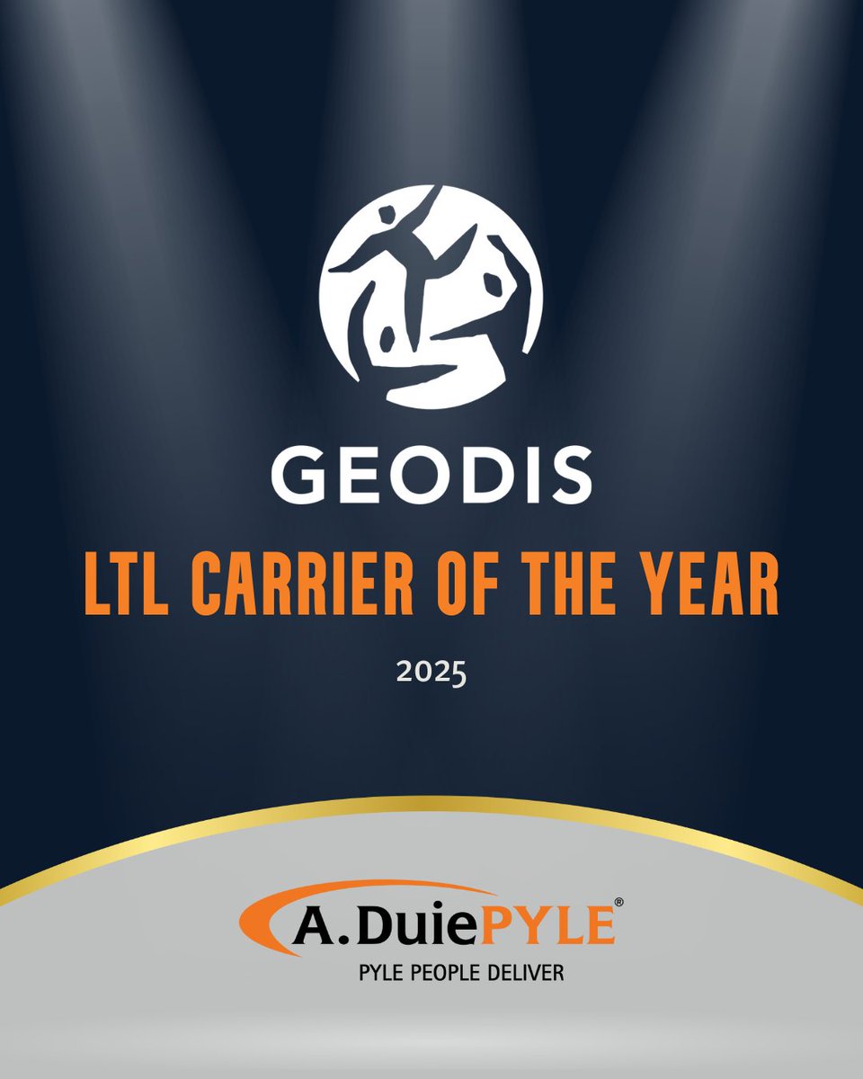 Honored to be named a 2025 LTL Carrier of the Year by GEODIS.

This award reflects what shippers value most: on-time performance, fewer exceptions, and reliable service that keeps freight moving.

Read more: aduiepyle.com/a-duie-pyle-re…