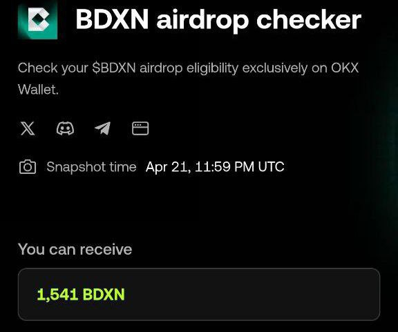 💥 Now You Can Check Bondex Airdrop Allocation 🪂 

👉Check Here:
web3.okx.com/airdrop-checke…

📸 Drop your screenshots in @Ga_Discussion

✔️Previous Post: t.me/GaCryptOfficia…