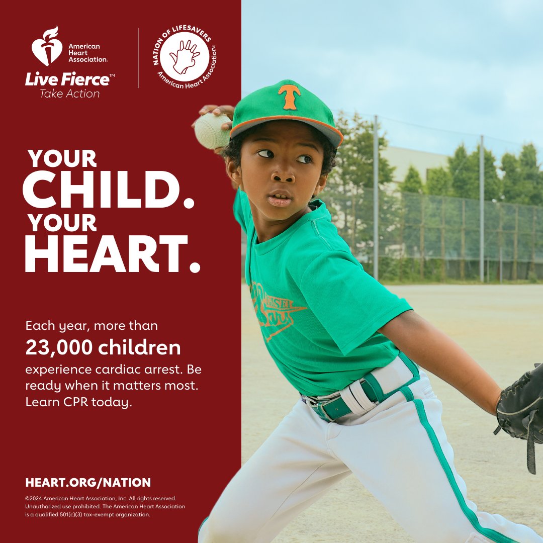 “If your child collapses at home, school or on the field, knowing CPR can save their life. Join the AHA's Nation of Lifesavers and be ready. Learn more at heart.org/nation.”  - Dr. Kevin J. Mendivil, AHA Phoenix Board Member and Principal of Auxier Elementary School