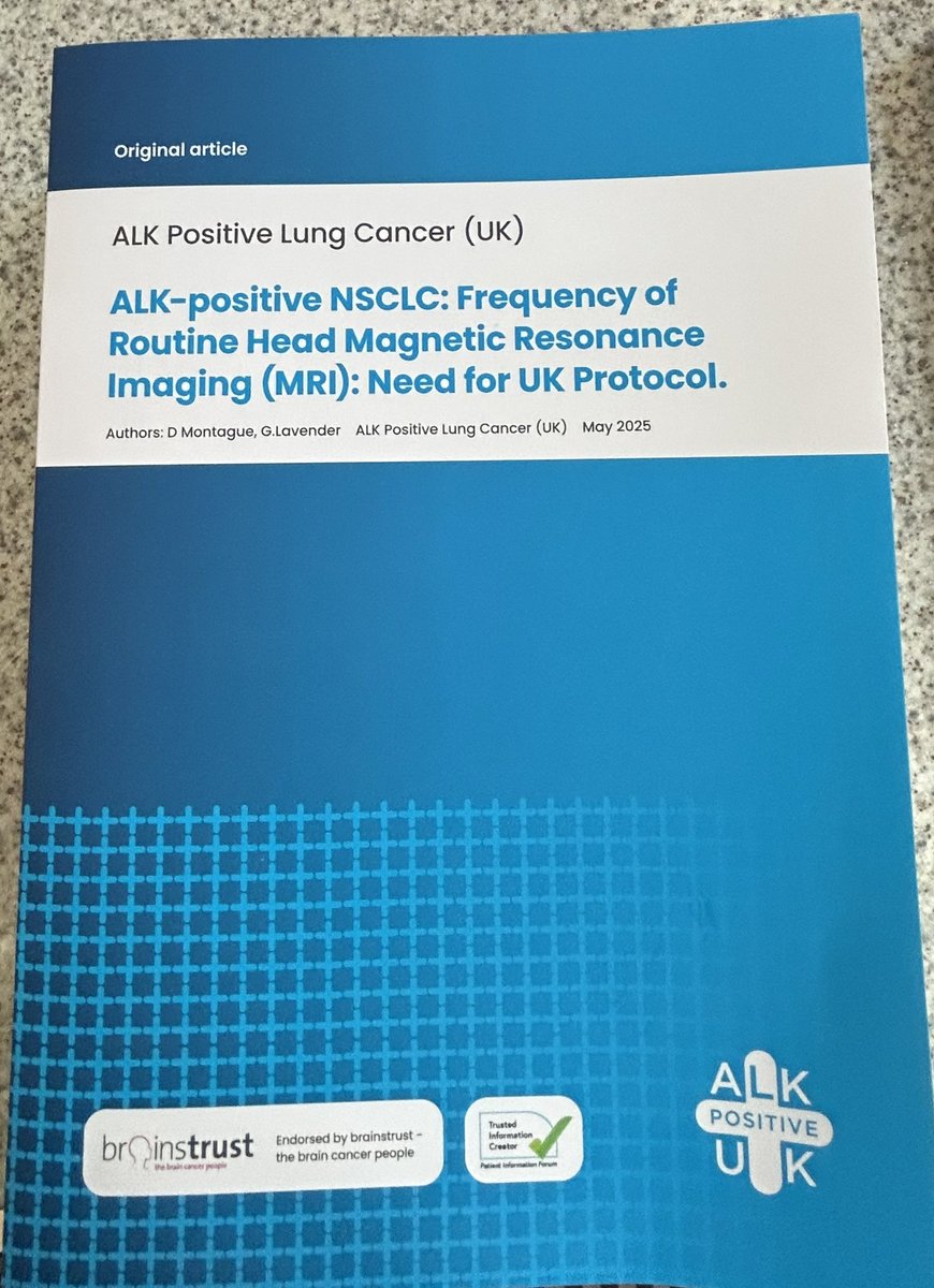 UKALK+ (@ukalk1) on Twitter photo Our latest publication on Head MRIās is now available in hard copy.
Developed with advice from several leading ALK experts.
Please email Hello@alkpositive.org.uk if you would like a copy.
#lungcancer #ALK #Brainmets #MRI
<a href="/BTOGORG/">BTOG</a> <a href="/LCN_UK/">Lung Cancer Nursing UK</a> <a href="/EgfrUk/">EGFR Positive Lung Cancer UK</a> <a href="/ros1dersuk/">ROS1DERS UK Charity</a> <a href="/OncogeneCancer/">Oncogene Cancer Research</a> Our latest publication on Head MRIās is now available in hard copy.
Developed with advice from several leading ALK experts.
Please email Hello@alkpositive.org.uk if you would like a copy.
#lungcancer #ALK #Brainmets #MRI
<a href="/BTOGORG/">BTOG</a> <a href="/LCN_UK/">Lung Cancer Nursing UK</a> <a href="/EgfrUk/">EGFR Positive Lung Cancer UK</a> <a href="/ros1dersuk/">ROS1DERS UK Charity</a> <a href="/OncogeneCancer/">Oncogene Cancer Research</a>