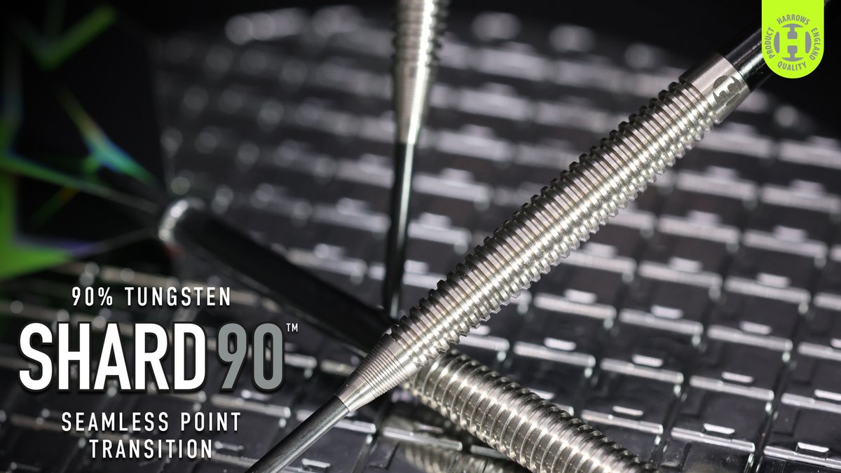 HarrowsDarts's tweet image. ⚫️🟢Shard 90 🟢⚫️

Precision-machined for a seamless barrel-to-point transition, minimising deflections and reducing wear on your flights.

Find out more here - harrowsdarts.com/products/shard…

#MadeInEngland