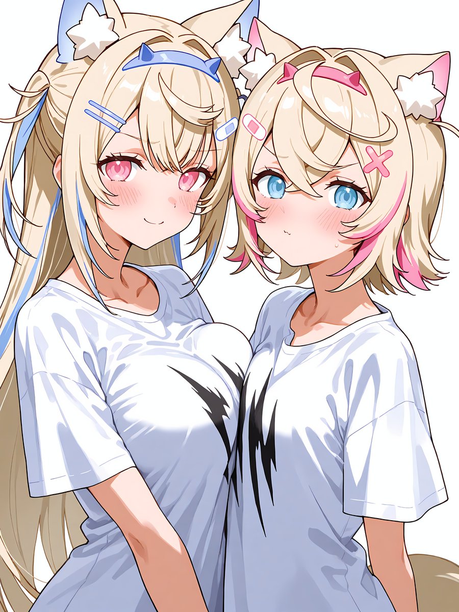 powertype_main's tweet photo. ホロライブ フワモコ
満足そうなフワワと不満そうなモココ
#AIart #ホロライブ好きと繋がりたい https://t.co/arEhAW2FqV