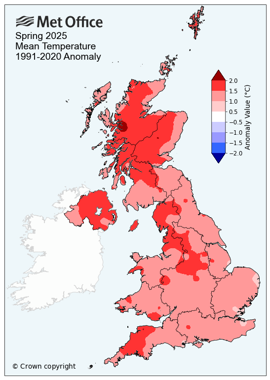 Warmest spring since 1884
2nd sunniest on record
Driest spring for over 100 years