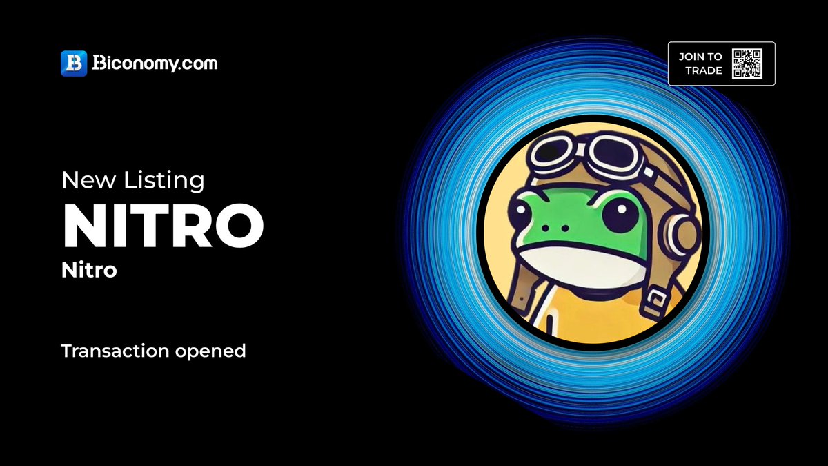 BiconomyCom's tweet photo. 🚀 https://t.co/egaqT81Snr has Listed $NITRO for Spot Trading! 🚀

https://t.co/egaqT81Snr has listed @NitroFrogTokens and opened the #NITRO / #USDT trading pair at 14:00 on June 2th, 2025 (UTC).🔥

✅Trade now 👇
https://t.co/r34ydBvJ00

About Nitro：
"Nitro ($NITRO) is a decentralized meme coin built on the power of community and artificial intelligence. In an era where memes and humor drive cultural trends, Nitro blends the best of both worlds. "🚀

Full details👉 https://t.co/BTVSGvtiuW

#BiconomyCom #BIT #Crypto #Blockchain #Trading #cryptomarket #cryptocurrency #cryptonews #cryptocurrencynews #cryptocurrencies #web3