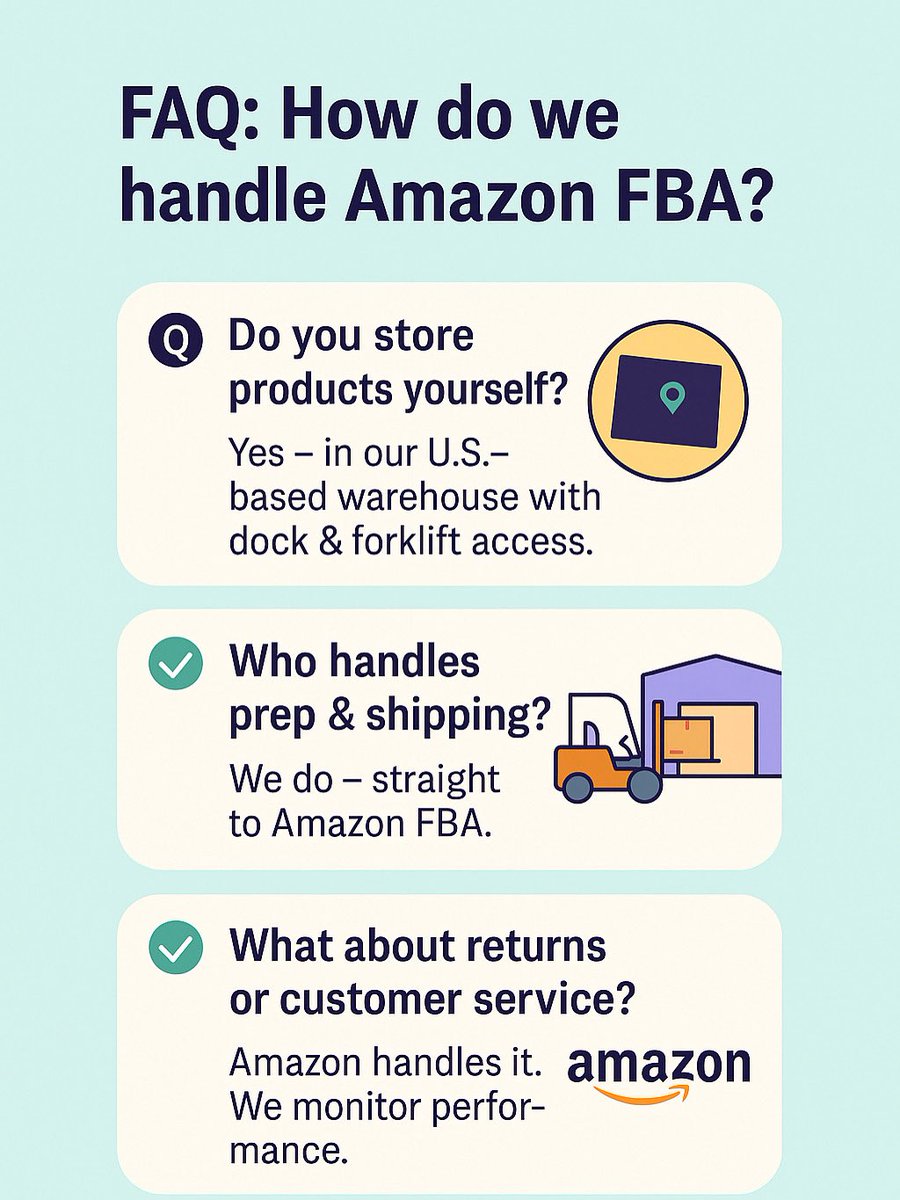 mercocommerce's tweet photo. Amazon FBA made simple 👇 📦 Amazon stores &amp; ships your products 💬 They handle returns &amp; customer service 📊 We track performance &amp; boost visibility
With Merco Commerce LLC, you don’t just sell — you scale. 🚀
#AmazonFBA #MercoCommerce #Ecommerce #BrandGrowth https://t.co/HNYj26ta4l