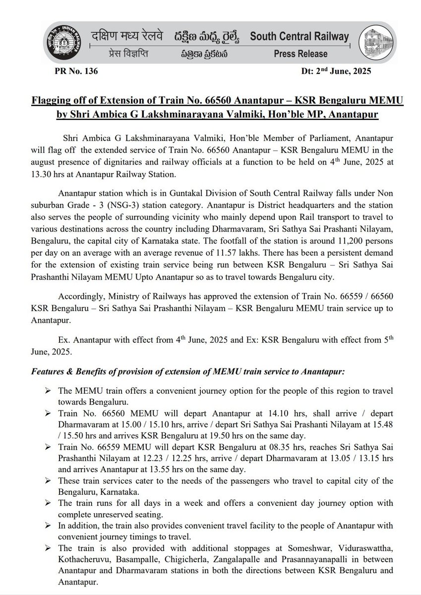 South Central Railway tweet media
