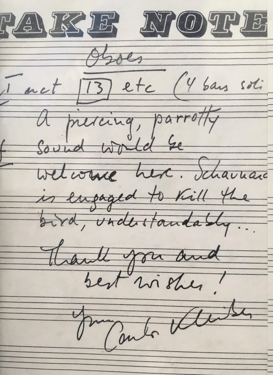 A friend found this last week in an antique store in Europe. It’s a note Carlos Kleiber gave to the oboes (he liked doing this sort of thing), probably when he performed La Bohème at either the Metropolitan Opera or Covent Garden.