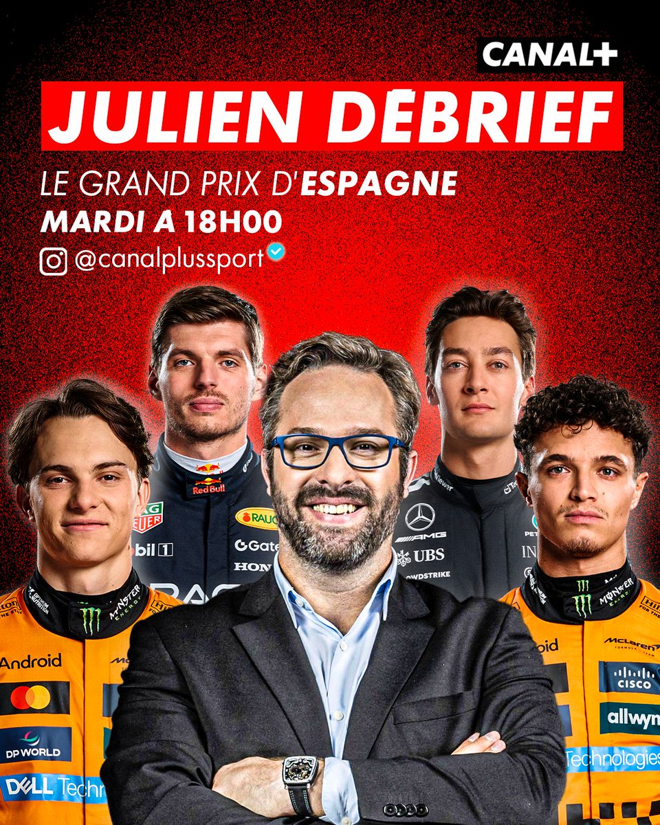 Julien_FEBREAU's tweet photo. 💥ALERTE DEBRIEF F1💥

On se retrouve en LIVE ce MARDI dès 18h sur le compte Instagram @CanalplusSport pour debriefer ensemble ce week-end du Grand Prix d'Espagne !! 🏎️🇪🇸🏁

#RDVau1erVirage #JulienDebrief #SpanishGP https://t.co/KcnzDex3mF
