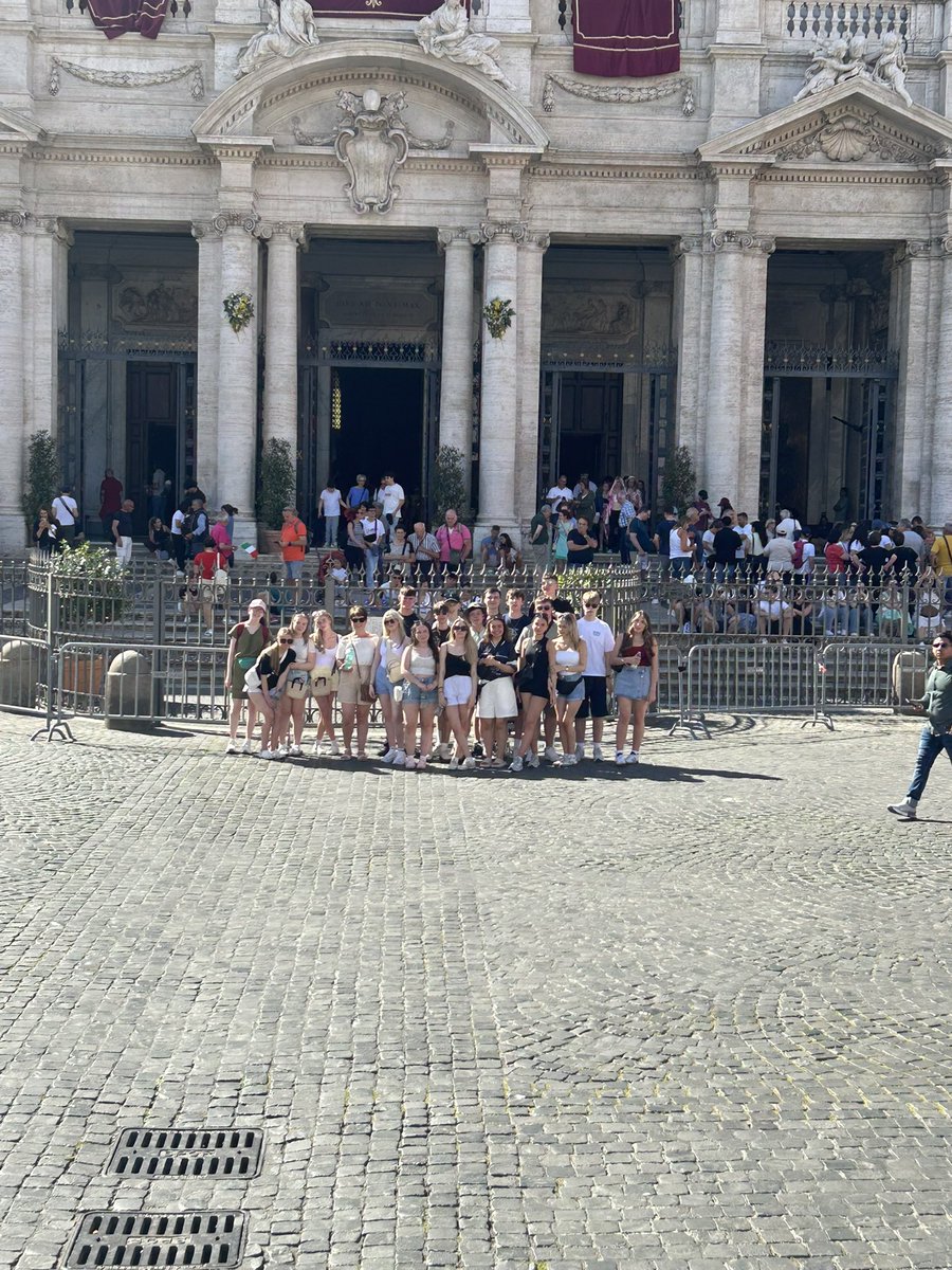 After our safe arrival &amp; pizza for lunch our first visit is to Santa Maria Maggiore to pay our respects to Pope Francis 🙏🏻❤️