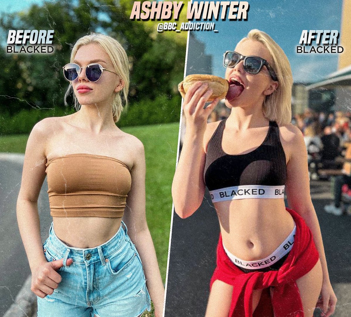 russian baby Ashby Winter changed her look for walks a little after filming in Blacked. i hope russian boys don't mind 🇷🇺👏🏿