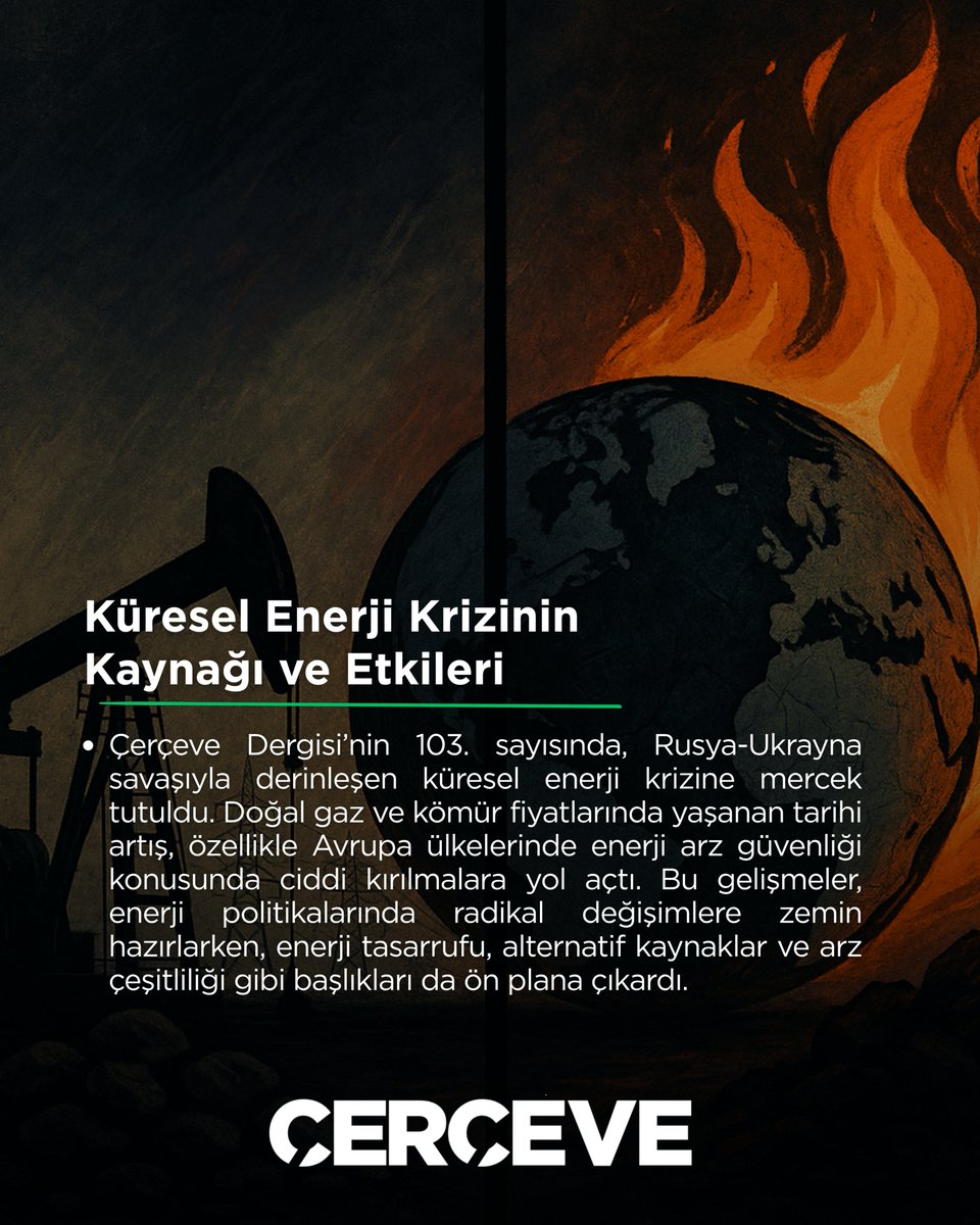 🏭 Enerji krizinin küresel etkileri, Türkiye'nin yerli kaynak hamlesi ve yeşil dönüşüm vizyonu... 

2022'de Çerçeve Dergisi'nin 103. sayısında bu dönüşümü tüm boyutlarıyla ele almıştık. 👇

📕Eski sayılarımıza ulaşmak için: musiad.org.tr/icerik/yayin-4…