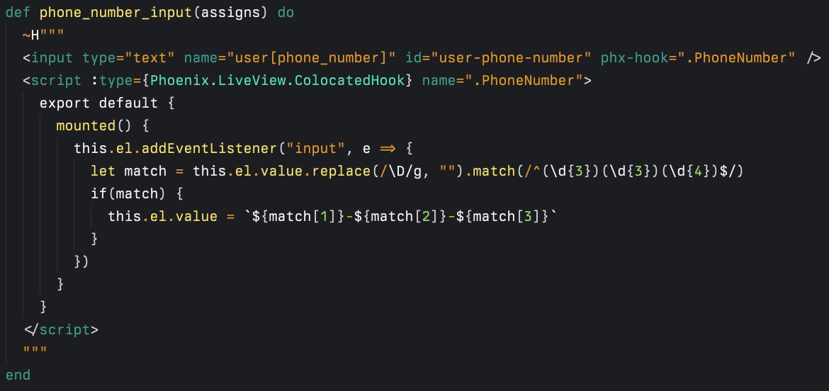 Phoenix LiveView (1.1) is getting colocated JS support!

While JS commands can cover many scenarios, sometimes you just need a sprinkle of JS in a certain component.

I'm excited for this to come out soon!

#MyElixirStatus