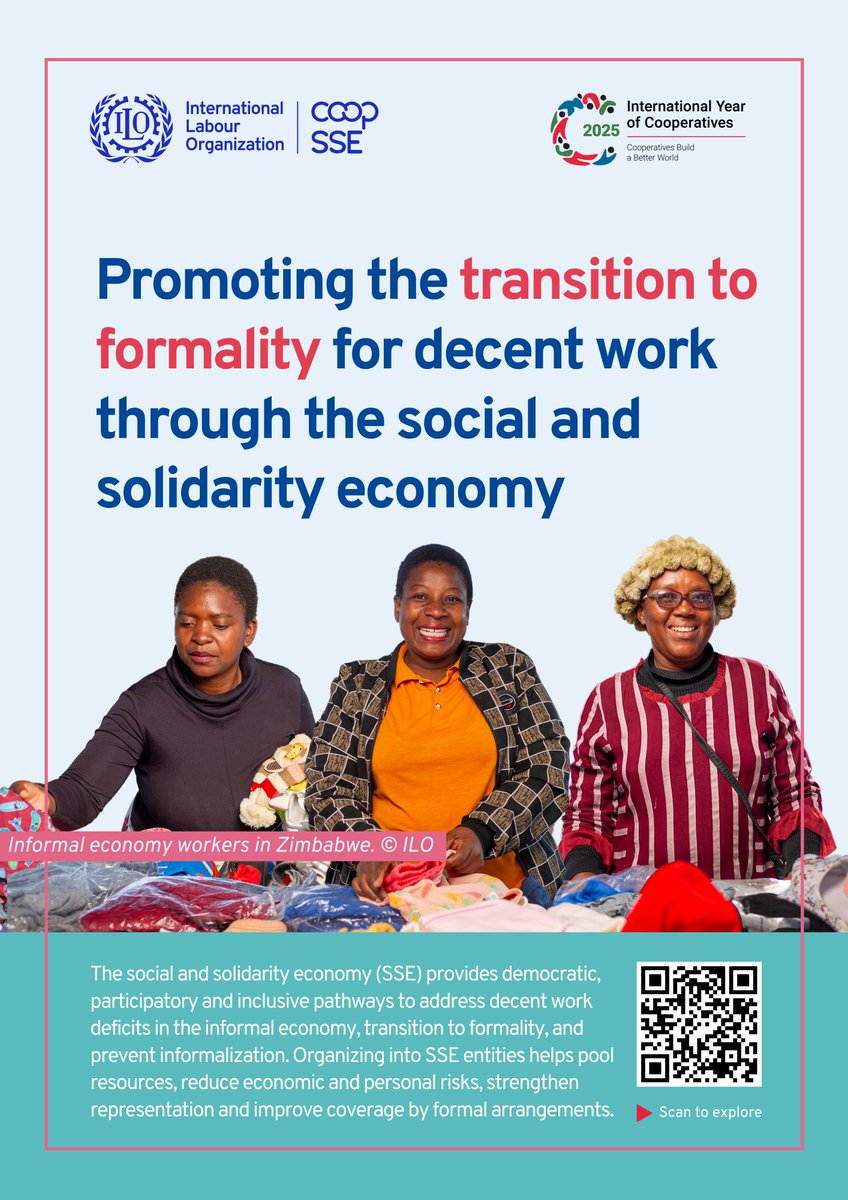 💬The transition to formality is at the heart of #ILC2025 general discussion.

The new @ILO thematic page on the #SSE &amp; the #InformalEconomy explores how the SSE can help tackle informality &amp; advance transitions towards formality for #DecentWork.

🔗ilo.org/social-and-sol…
